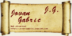 Jovan Gabrić vizit kartica